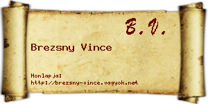 Brezsny Vince névjegykártya