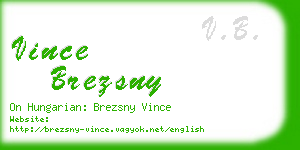 vince brezsny business card